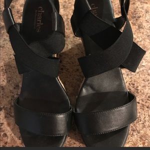 Black Wedges! Worn once 👠👛